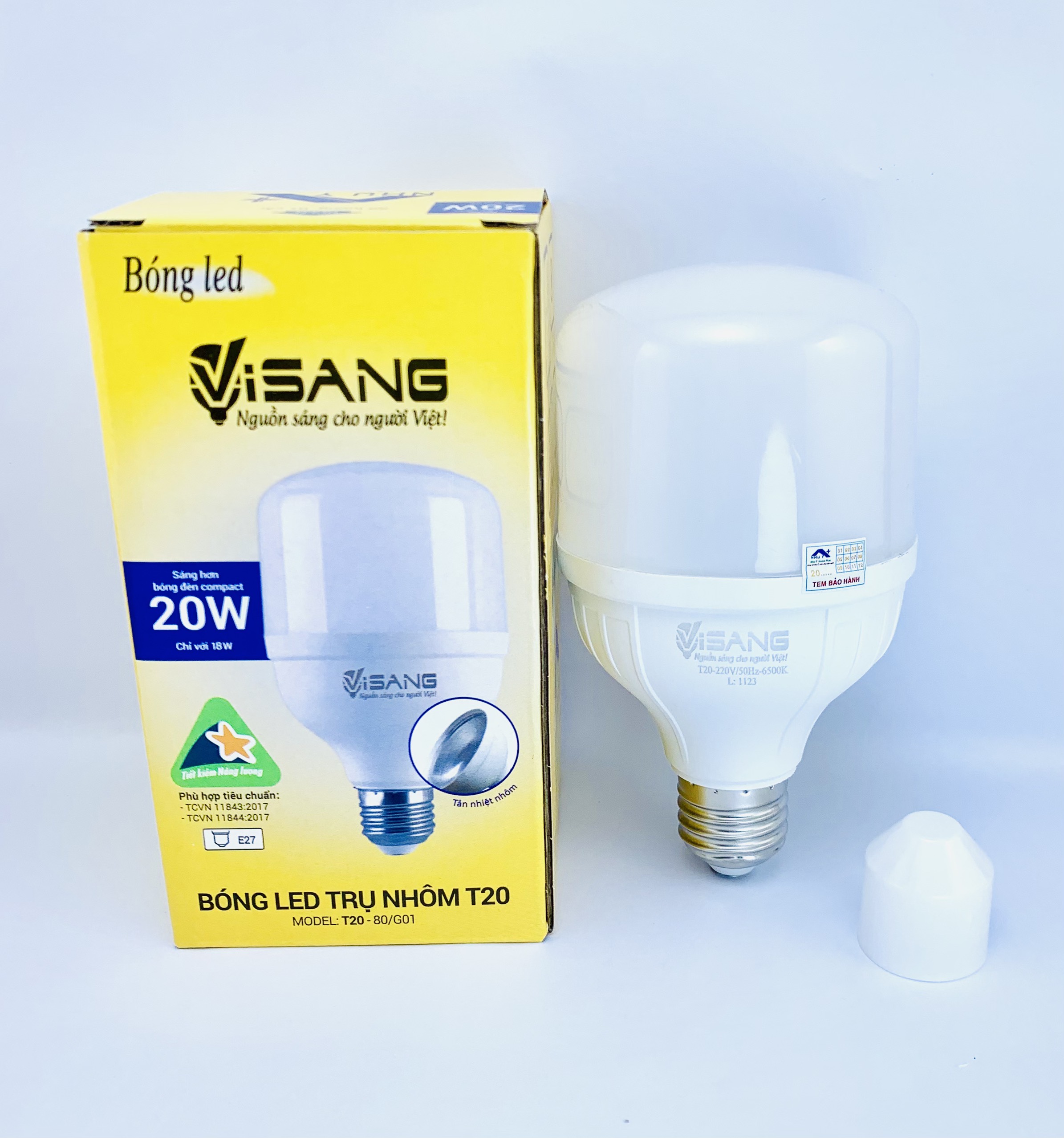 Bóng LED trụ nhôm ViSANG T20
